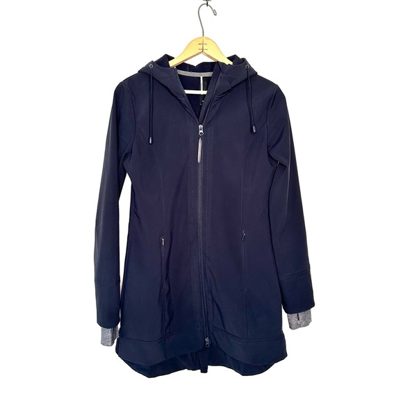 Mondetta | Navy Blue Soft Shell Hooded Rain Jacket Size Small - Picture 1 of 13